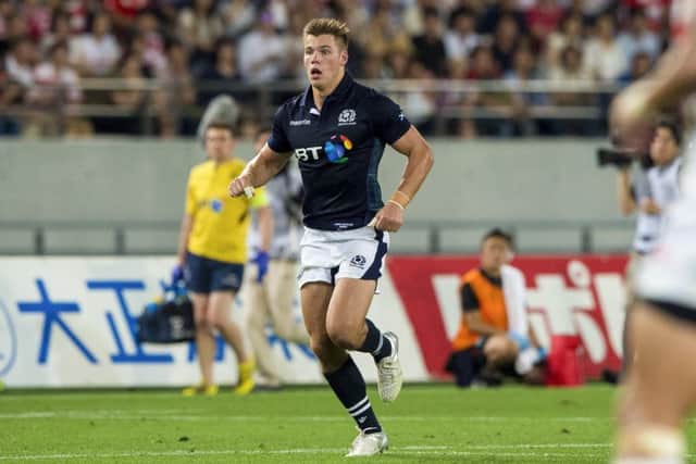 Huw Jones, pictured in action for Scotland, may be available for a fee from South African club Stormers. Picture: SRU/SNS Group
