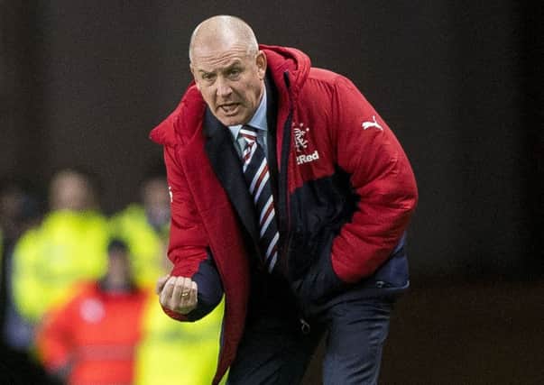 Rangers manager Mark Warburton urges his team on in the 1-1 draw against St Johnstone at Ibrox. Picture: Craig Watson/PA