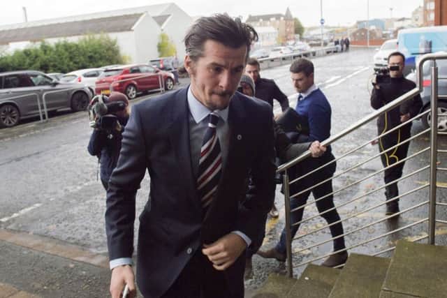 Joey Barton arrives at Ibrox ahead of disciplinary talks with the club. Picture: Graig Foy/SNS