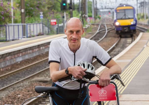 Former world cycling champion Graeme Obree promoting the Bike & Go scheme at Haymarket Station in Edinburgh last year. Picture: Steven Scott Taylor