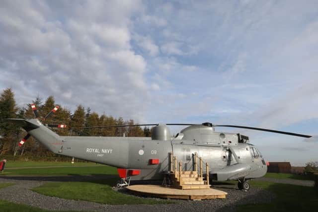 The retired helicopter is now a holiday home on the outskirts of Thornhill near Stirling. Picture: PA