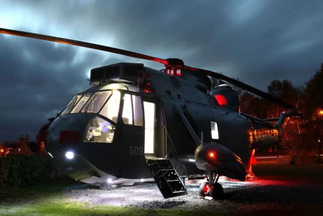 An exterior view of the converted Sea King helicopter. Picture: PA