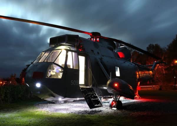 An exterior view of the converted Sea King helicopter. Picture: PA