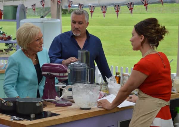 Mary Berry and Paul Hollywood with winning baker Candice Brown. Picture: Tom Graham