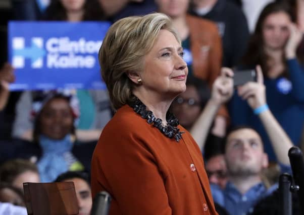 Hillary Clinton pictured during a campaign event in Winston-Salem, North Carolina. Picture: Alex Wong/Getty Images