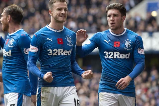 Rangers' Andy Halliday celebrates scoring his side's second goal in the 3-0 win over Kilmarnock. Picture: Bill Murray/SNS