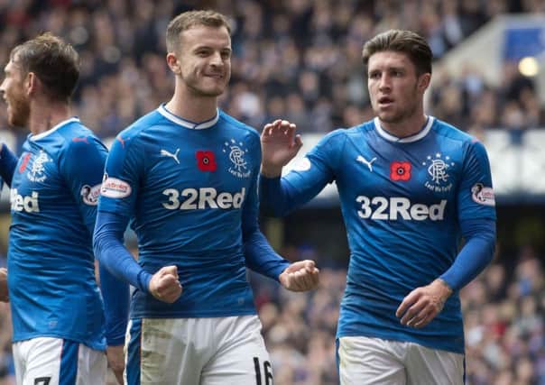 Rangers' Andy Halliday celebrates scoring his side's second goal in the 3-0 win over Kilmarnock. Picture: Bill Murray/SNS