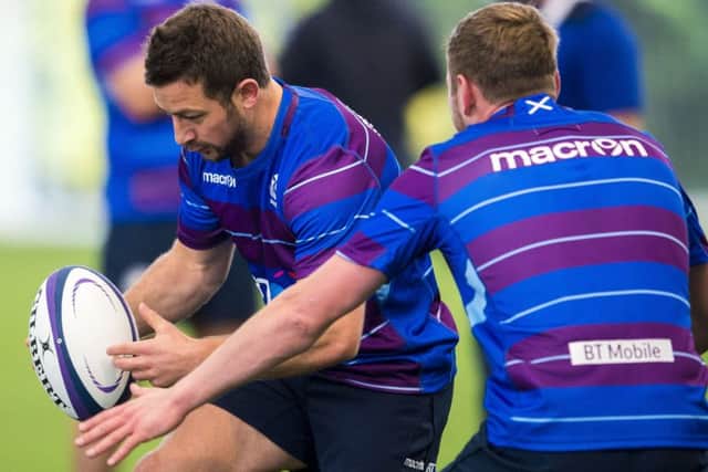 Scotland captain Greig Laidlaw gets the national team kit back on as the squad gathered yesterday at Heriot-Watt Universitys Oriam centre for the first day of training ahead of the upcoming autumn Test series.