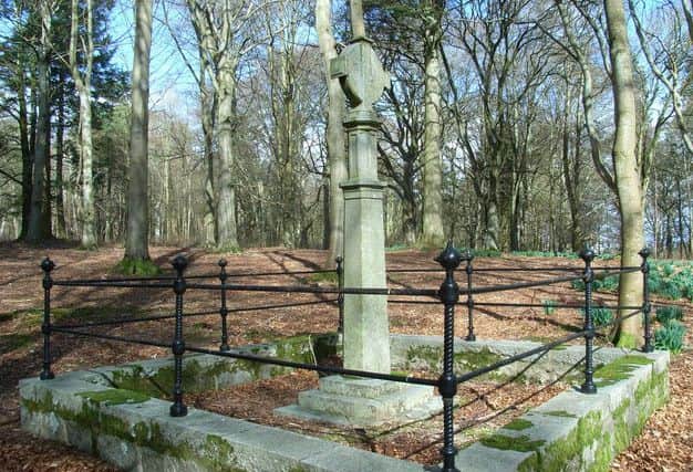 The memorial to Earl of Crawford at the spot where his body was found. PIC www.geograph.co.uk