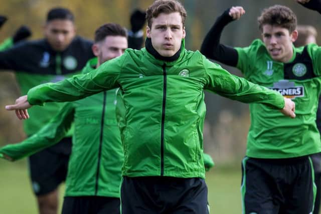 Celtic's Erik Sviatchenko during training at Lennoxtown ahead of the club flying out for their vital Champions League clash against Borussia Monchengladbach.