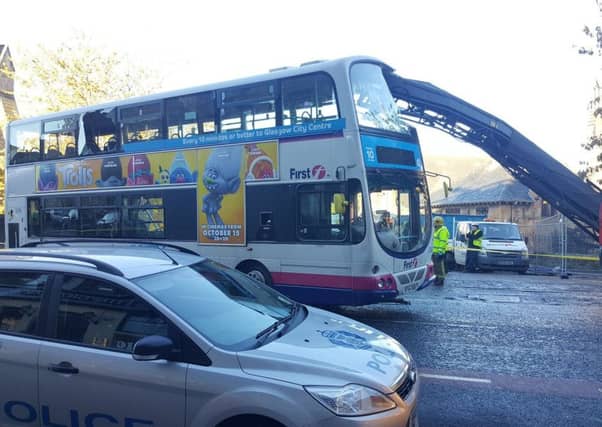 The scene of the incident on Pollockshaws Road in Glasgow.
Picture: @Tamc3996
