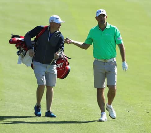 Padraig Harrington and his caddie, Ronan Flood, got their first look at the Regnum Carya course in Belek this morning ahead of the Turkish Airlines Open starting on Thursday. Picture: Getty Images