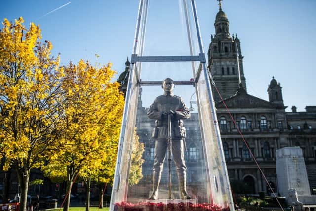 The 'Every Man Remembered' sculpture will be on display on George Square until Sunday 13th November. Picture: John Devlin.