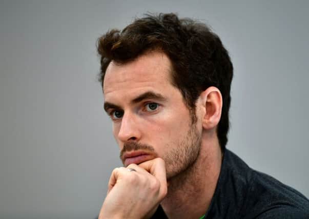A pensive Andy Murray during his press conference at the BNP Paribas Masters in Paris. Picture: Dan Mullan/Getty Images