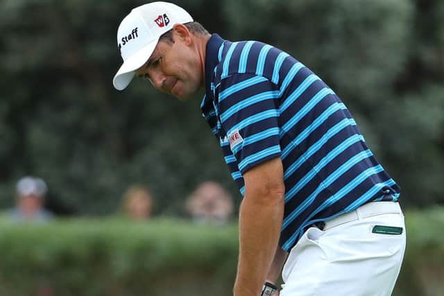 Padraig Harrington  putts for victory on the 18th green during day four of the Portugal Masters last month.  Picture:  Richard Heathcote/Getty Images