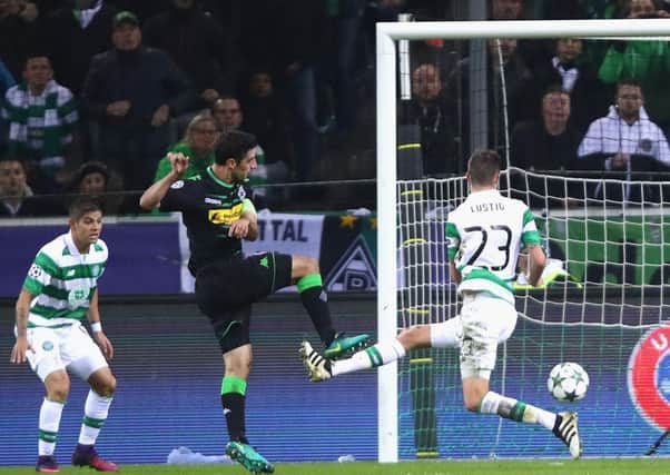 Lars Stindl gives Borussia Moenchengladbach the lead over Celtic midway through the first half. Picture: Getty