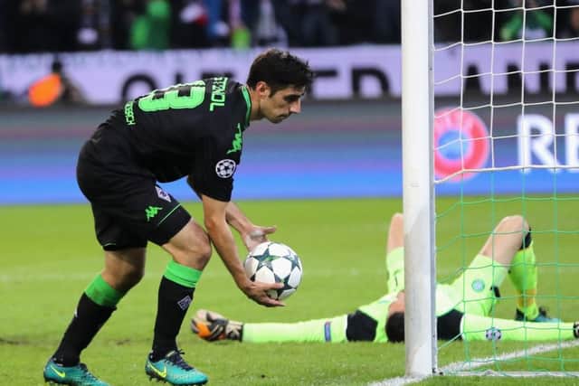Lars Stindl picks up the balll after scoring his side's opener. Picture: Getty