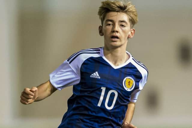 Billy Gilmour in action for Scotland during the Victory Shield. Picture: SNS