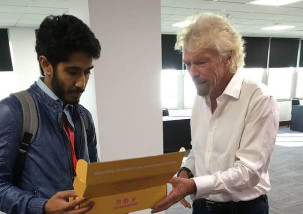 Sir Richard Branson with Mohsin Muhammed of Love Sweets. Picture: Virgin