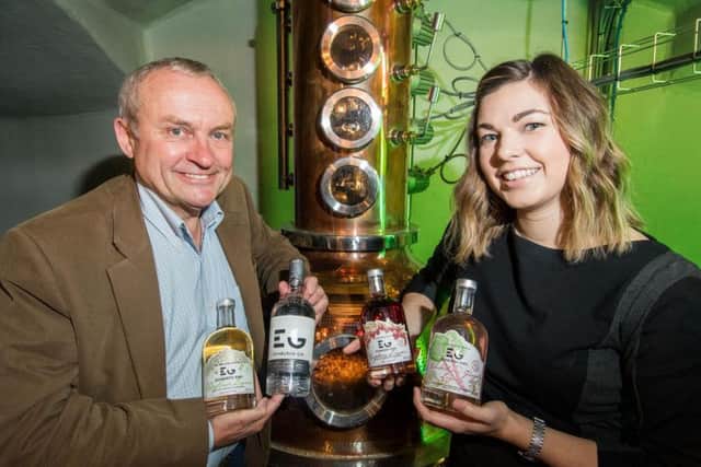 Alex Nicol, co-founder of Edinburgh Gin, and Heather Turnbull, buying manager for Asda Scotland. Pic: Contributed