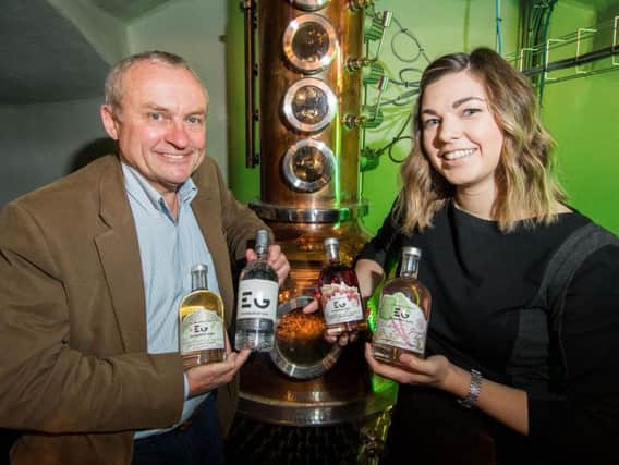 Alex Nicol, co-founder of Edinburgh Gin, and Heather Turnbull, buying manager for Asda Scotland. Pic: Contributed