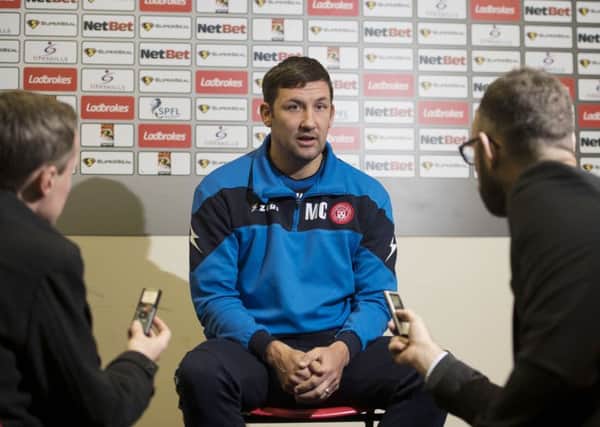 Hamilton manager Martin Canning talks to the press ahead of Saturday's clash with Kilmarnock. Picture: SNS