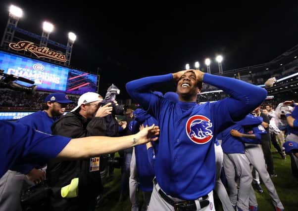 Aroldis Chapman of the Chicago Cubs celebrates defeating the Cleveland Indians to win the World Series.  Picture: Ezra Shaw/Getty Images