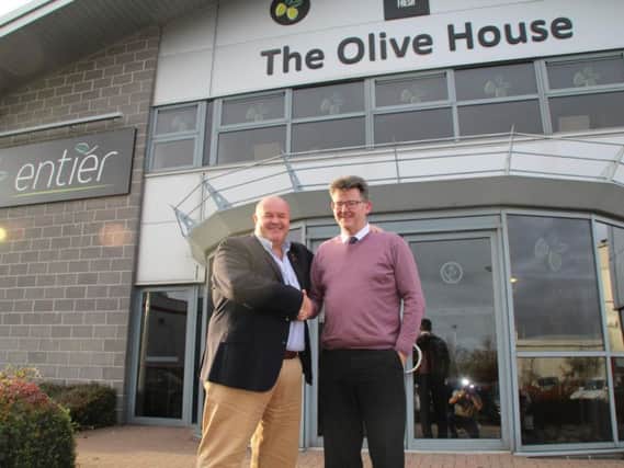 Peter Bruce, chief executive of Entier (left), and Andrew Hamer, managing director of Wilde Thyme. Picture: Contributed