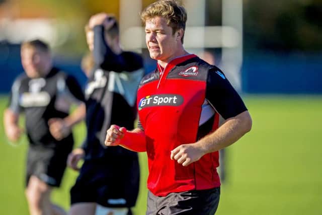 Kyle Whyte, who has joined Edinburgh on a partnership agreement with Watsonians, goes straight on to the bench for tonights game. Picture: SNS/SRU
