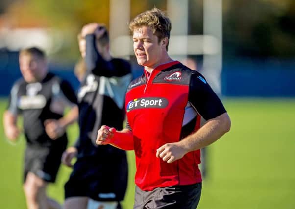 Kyle Whyte, who has joined Edinburgh on a partnership agreement with Watsonians, goes straight on to the bench for tonights game. Picture: SNS/SRU