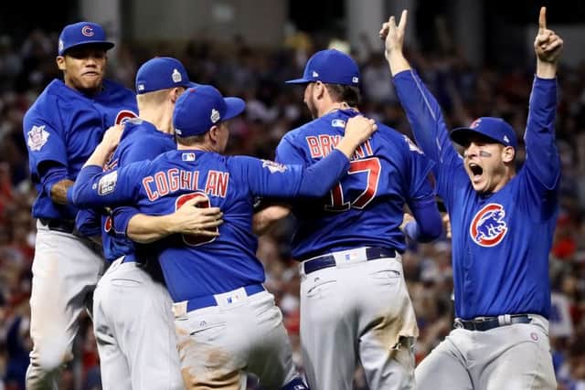 The Chicago Cubs celebrate having won the World Series for the first time since 1908. Picture: Getty