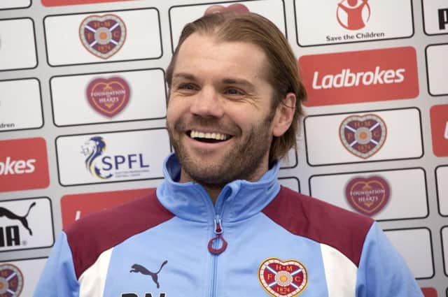 Hearts head coach Robbie Neilson was in good spirits at his pre-match press conference. Picture: Ross Brownlee/SNS