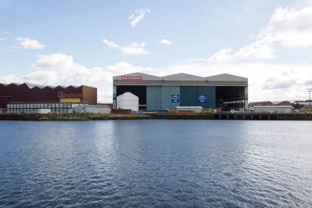 The Type 26 order would secure "hundreds" of jobs over the next 20 years at yards including Govan, above. Picture: John Devlin/TSPL
