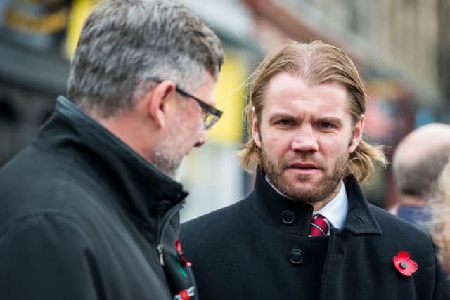 Robbie Neilson alongside Craig Levein at last year's service. Picture: Ian Georgeson
