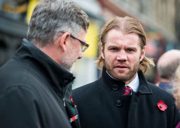 Robbie Neilson alongside Craig Levein at last year's service. Picture: Ian Georgeson