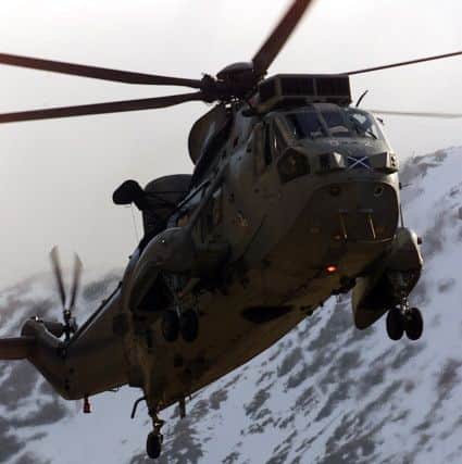 A RAF Search and Rescue Helicopter on a training exercise with  Glencoe Mountain Rescue Team in 2001. PIC MoD.