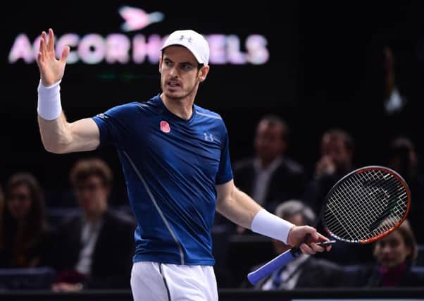 Andy Murray acknowledges the crowd after his victory over Tomas Berdych in the quarter-finals in Paris. (Photo by Dave Winter/Icon Sport) Picture: Dave Winter/Getty Images