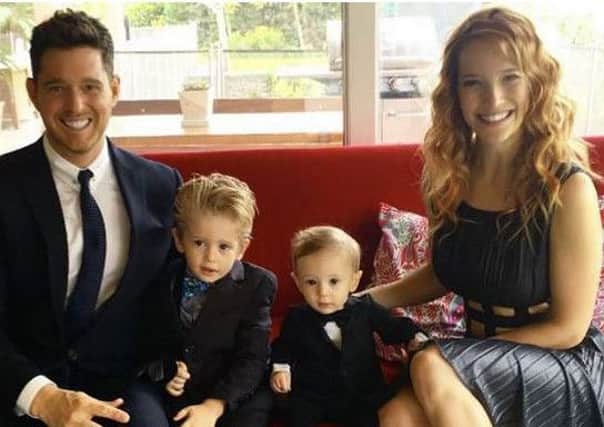 Michael Buble with his sons Noah, Elias and wife Luisa. Picture: Instagram