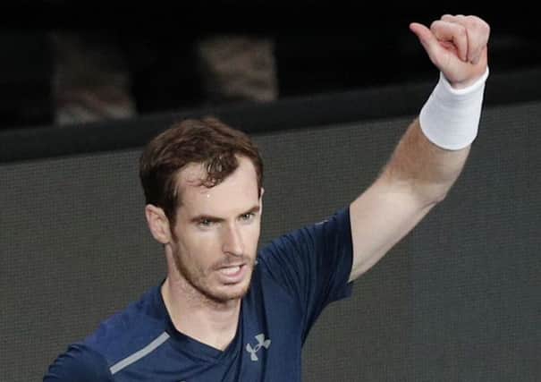 Andy Murray is two wins away from being world No 1. Picture: Christophe Ena/AP