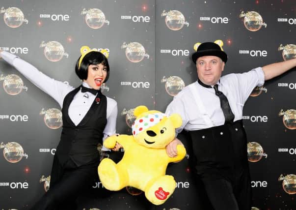Katya Jones and Ed Balls show support for BBC Children in Need  (Photo by Dave J Hogan/Getty Images)
