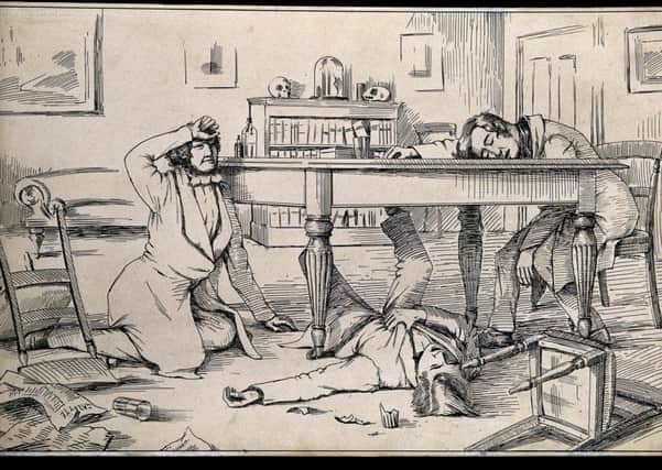 The effects of liquid chloroform on Simpson and his friends.
 PIC Wellcome Library, London/Creative Commons.