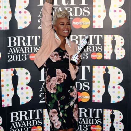 Emeli Sande wins British Female Solo Artist and Mastercard British Album of the Year at the Brit Awards 2013. Picture: Getty Images