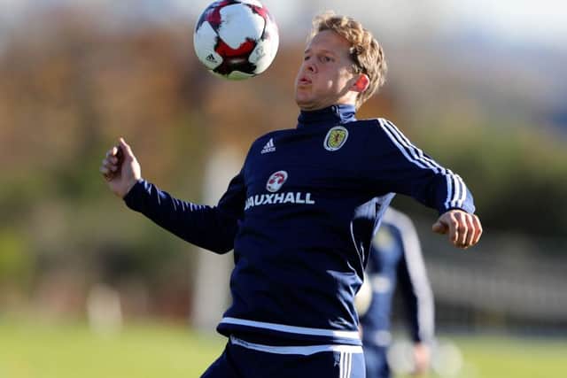 Ipswich defender Christophe Berra during a training session ahead of the England v Scotland World Cup qualifier at Wembley. Picture: Andrew Milligan/PA