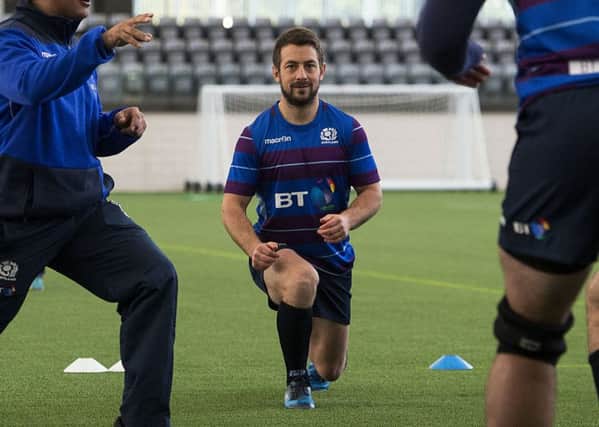 Scotland's Greig Laidlaw in training at the Oriam sports centre in Edinburgh. Picture: Gary Hutchison/SNS/SRU