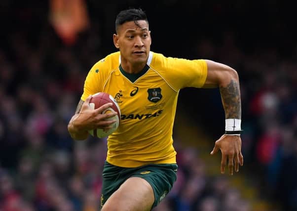 Israel Folau switched to rugby union after spells in rugby league and Aussie rules.  Picture: Stu Forster/Getty Images