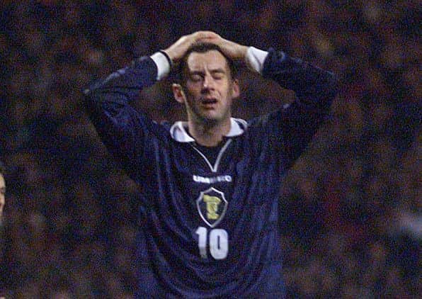 Don Hutchison, Scotland's goalscorer on the night, rues a missed opportunity. Picture: SNS