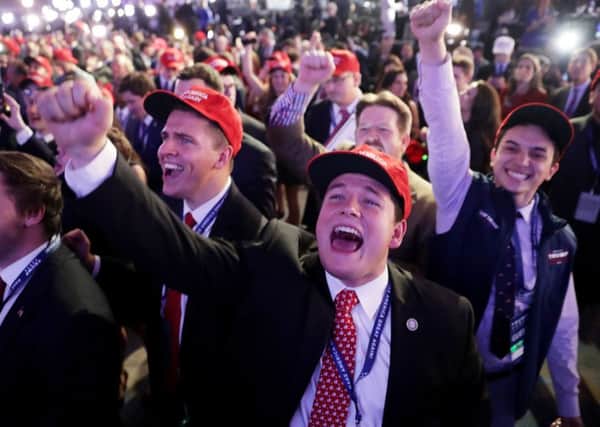 Donald Trump supporters celebrate a seismic victory that the pollsters didn't see coming.