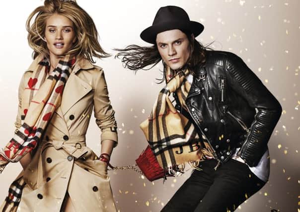 Rosie Huntington-Whiteley and James Bay model Burberry clothing. Picture: Contributed