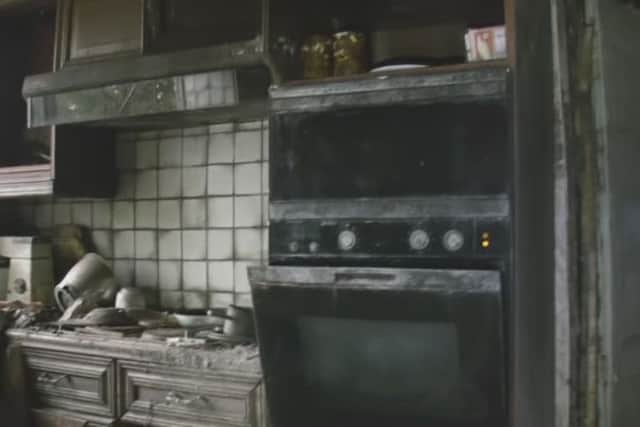 The kitchen is in a bad state of disrepair. Picture: Youtube