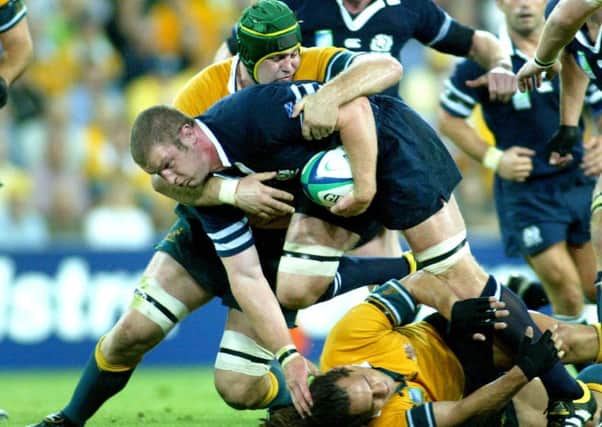 Jason White in action for Scotland against Australia in the Rugby World Cup quarter-final in Brisbane in 2003. Picture: Gareth Copley/PA